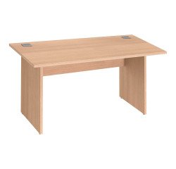 Rechte werkpost Excellens Hout L 140 cm bovenblad en vol onderstel - rechte beenafscherming