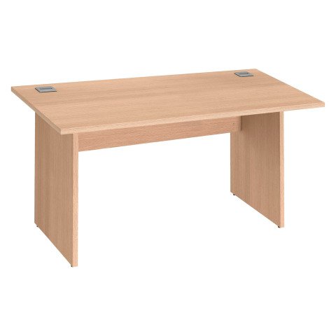 Mesa recta patas rectas Excellens An 140 cm roble claro con panel de fondo recto