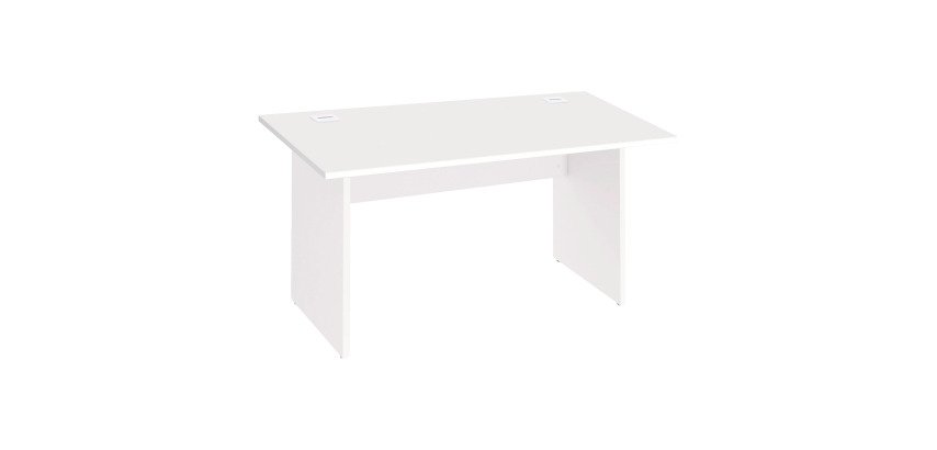 Bureau droit Essens Bois L 140 cm plateau et pied plein - voile de fond droit