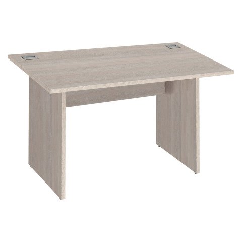 Mesa recta patas rectas Excellens An 120 cm roble gris con panel de fondo recto