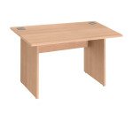 Bureau droit piètement plein bois Excellens - voile de fond droit