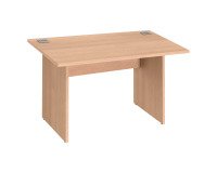 Excellens Wooden Right Desk L 120 cm Light Oak Top Full Light Oak Leg - Straight Modesty Panel