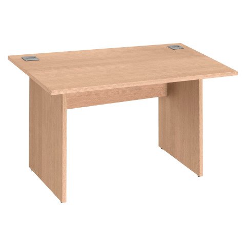 Mesa recta patas rectas Excellens An 120 cm roble claro con panel de fondo recto