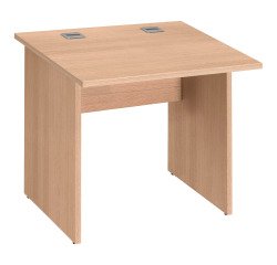 Bureau droit Essens Bois L 80 cm plateau et pied plein - voile de fond droit