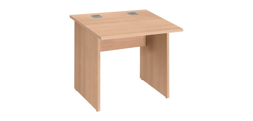 Bureau droit Essens Bois L 80 cm plateau et pied plein - voile de fond droit