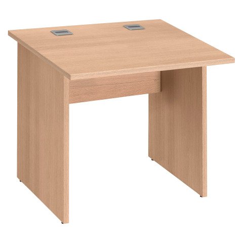 Mesa recta patas rectas Excellens An 80 cm roble claro con panel de fondo recto