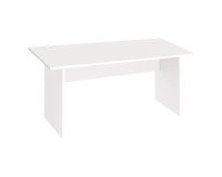 Schreibtisch Excellens Holz L 160 cm Volltischplatte und -bein - gerade Rückenblende