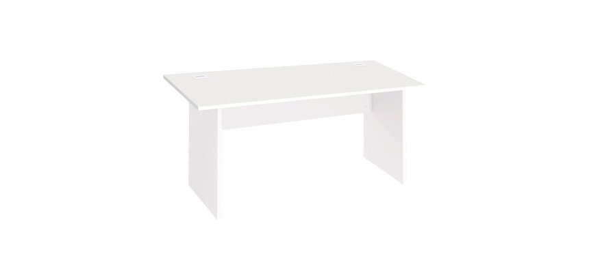 Schreibtisch Excellens Holz L 160 cm Volltischplatte und -bein - gerade Rückenblende