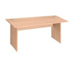 Straight desk Excellens Wood L 160 cm solid top and leg - straight back panel