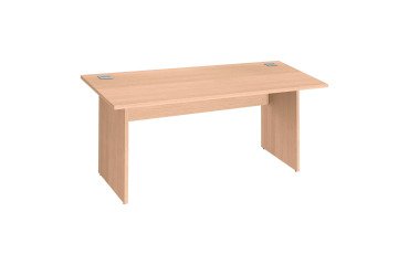 Schreibtisch Excellens Holz L 160 cm Volltischplatte und -bein - gerade Rückenblende