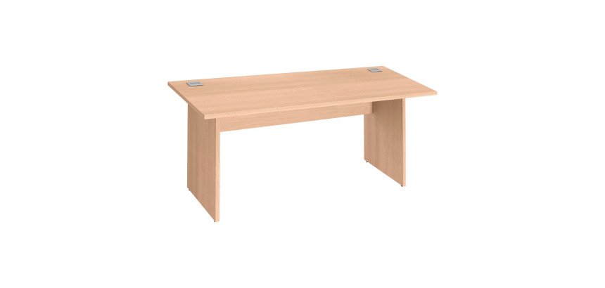 Straight desk Excellens Wood L 160 cm solid top and leg - straight back panel