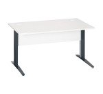 Excellens Metal Straight Desk L 140 cm top + back panel white wood straight - metal leg L