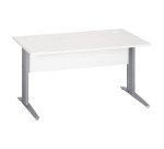 Excellens Metal Straight Desk L 140 cm top + back panel white wood straight - metal leg L