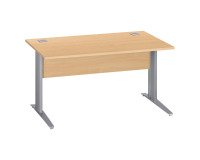 Rechter Schreibtisch Excellens Metall L 140 cm Platte + Sichtschutz Holz Buche - Metallfuß L