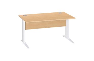 Rechter Schreibtisch Excellens Metall L 140 cm Platte + Sichtschutz Holz Buche - Metallfuß L