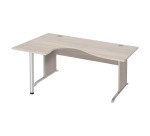 Bureau compact Excellens Bois L 180 cm retour gauche plateau pied bois L  - voile de fond droit