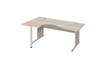 Bureau compact Excellens Bois L 180 cm retour gauche plateau pied bois L  - voile de fond droit