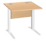 Bureau droit Essens Métal L 80 cm plateau + voile de fond bois droit hêtre - pied métal L