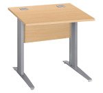Bureau droit Essens Métal L 80 cm plateau + voile de fond bois droit hêtre - pied métal L