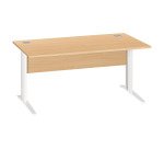 Schreibtisch Excellens Metall L 160 cm Tischplatte + Holzhintergrund gerade Buche - Metallfuß L