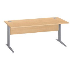 Mesa recta patas metal en "L" Excellens con panel de fondo recto