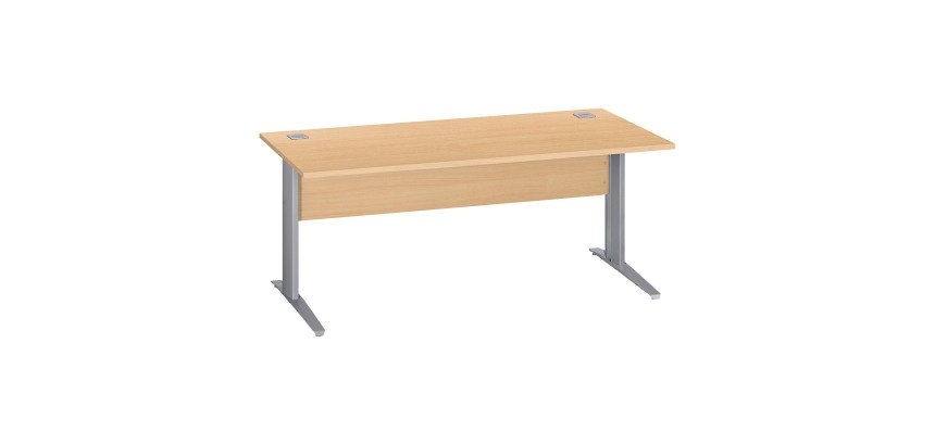 Mesa recta patas metal en "L" Excellens con panel de fondo recto