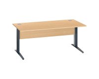 Right desk Excellens Metal L 180 cm top + modesty panel beech wood right - metal leg L