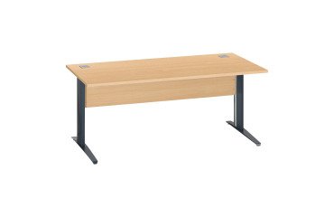 Mesa recta patas metal en "L" Excellens con panel de fondo recto
