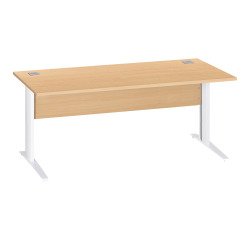 Mesa recta patas metal en "L" Excellens con panel de fondo recto