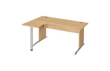 Excellens Compact Desk Wood L 160 cm left return wood leg top - straight modesty panel