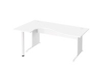 Bureau compact Excellens Bois L 180 cm retour gauche plateau pied bois L  - voile de fond droit