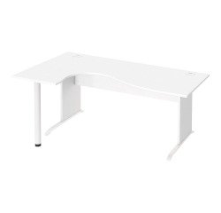 Compact bureau met houten onderstel L Excellens - rechte rugpanelen
