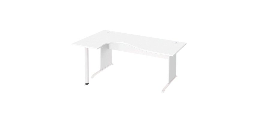 Bureau compact Excellens Bois L 180 cm retour gauche plateau pied bois L  - voile de fond droit