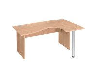 Compact desk Excellens Wood L 160 cm right return full panel top - straight modesty panel