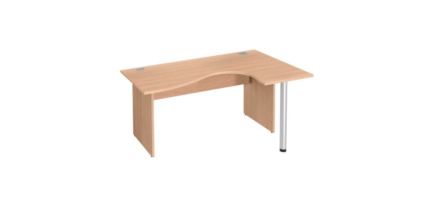 Compact desk Excellens Wood L 160 cm right return full panel top - straight modesty panel