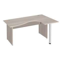 Compacte werkpost Excellens Hout L 160 cm bijzet rechts vol onderstel - rechte beenafscherming