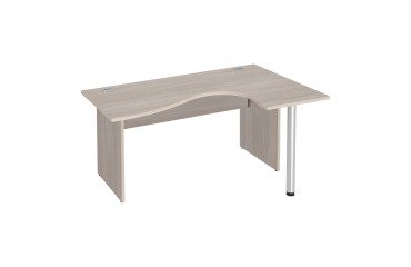 Compact desk Excellens Wood L 160 cm right return full panel top - straight modesty panel