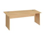 Straight desk Excellens Wood L 180 cm, full top and foot - straight back panel