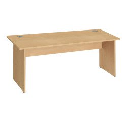 Rechter Schreibtisch mit voller Holzbasis Excellens - gerade Sichtblende