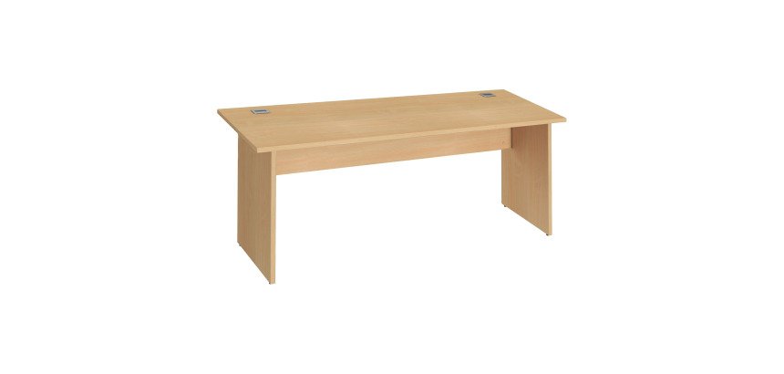 Straight desk Excellens Wood L 180 cm, full top and foot - straight back panel