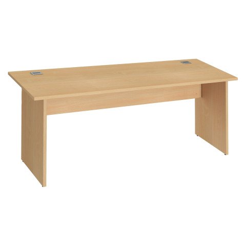 Mesa recta patas rectas Excellens An 180 cm haya con panel de fondo recto
