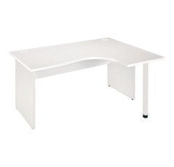 Compacte werkpost Excellens Hout L 160 cm bijzet rechts vol onderstel - rechte beenafscherming