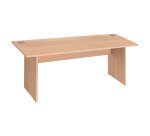 Straight desk Excellens Wood L 180 cm, full top and foot - straight back panel