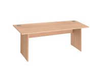 Straight desk Excellens Wood L 180 cm, full top and foot - straight back panel