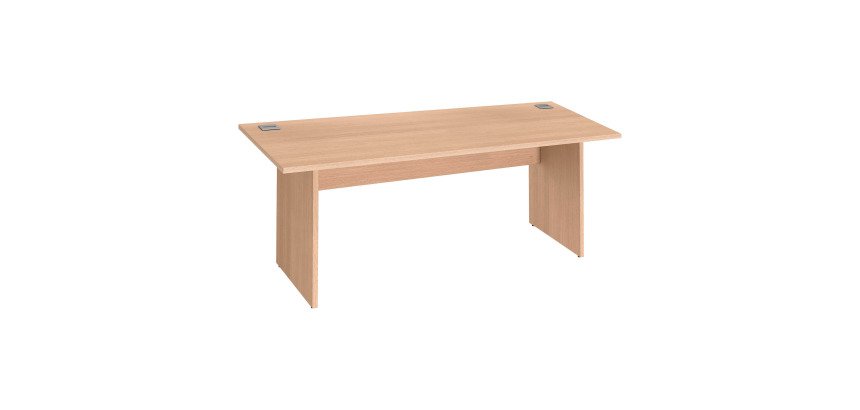 Bureau droit piètement plein bois Excellens - voile de fond droit