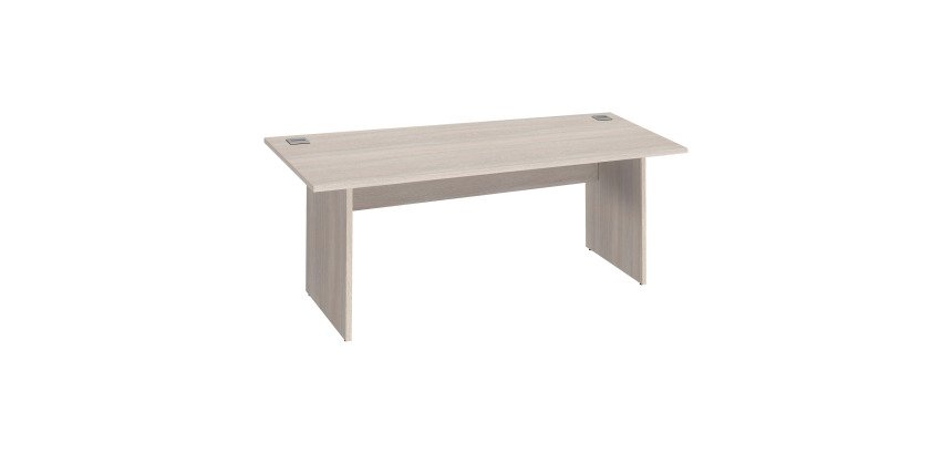 Bureau droit Essens Bois L 180 cm plateau et pied plein - voile de fond droit