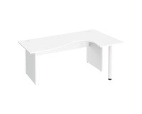 Kompakter Schreibtisch Excellens Holz L 180 cm rechte Rückseite Plattenfuß voll - gerade Sichtblende