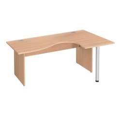 Bureau compact piètement plein bois Excellens - voile de fond droit