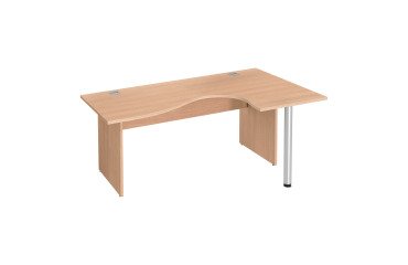 Compact desk with full wooden legs Excellens - straight modesty panel