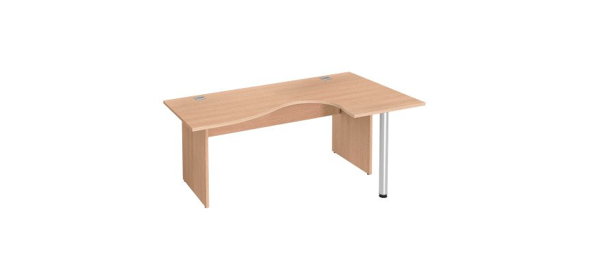 Bureau compact piètement plein bois Excellens - voile de fond droit